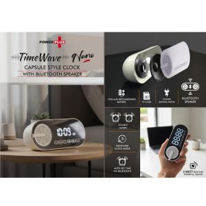101-A151*TimeWave Nano Capsule style clock with Bluetooth speaker Mirror finish