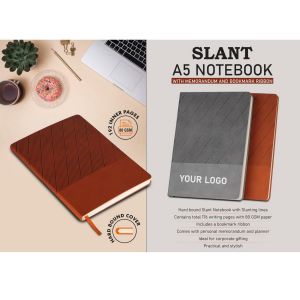 101-B179*Slant A5 Notebook with Memorandum and Bookmark Ribbon