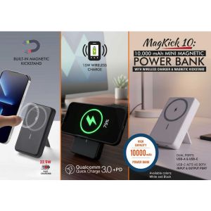 101-C214*MagKick 10000 mAh Mini Magnetic Power bank 