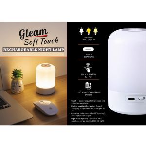 101-E405*Gleam Soft Touch Rechargeable Night Lamp