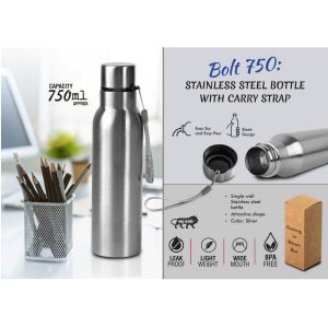 101-H306A*Bolt 750 Stainless steel single wall bottle