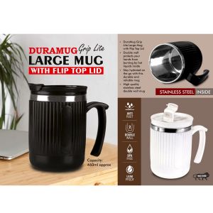 101-H317*DuraMug Grip Lite Large steel mug with Flip Top Lid
