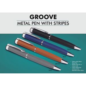 101-L176*Groove Brass pen with stripes