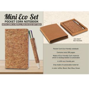 101-Q200*Mini Eco Set Pocket Cork notebook 