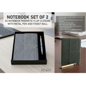 101-Q234*Notebook Set of 2 Magnetic 3 Fold Notebook