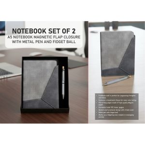 101-Q236*Notebook Set of 2 Magnetic 3 Fold Mail Notebook Metal Pen
