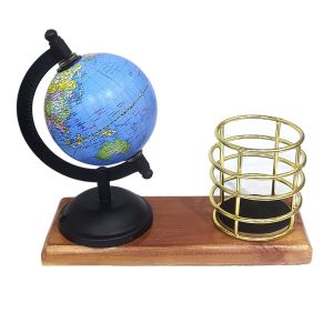 RH GLOBE PEN STAND WOODEN