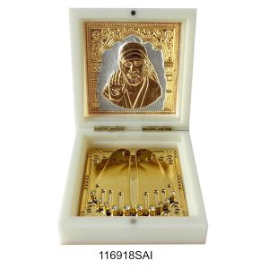 Kb GOLD  Mini Pooja Box SAI