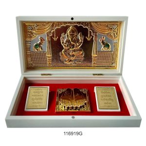 Kb Gold Big pooja box GANESH JI
