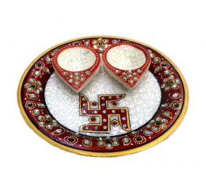 Pooja Thali 6" 2 Diya