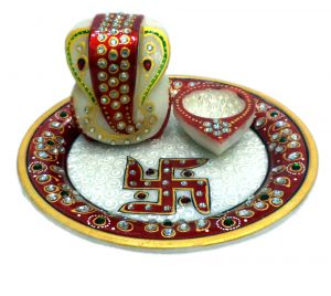 Pooja Thali 6" Ganesh Diya