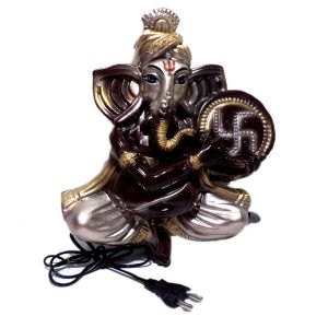 Wall Ganesha ANTIQUE COLOR WITH LIGHT MANTRA MUSIC 1849 SM