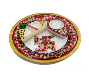 Pooja Thali 6" Shankh Diya