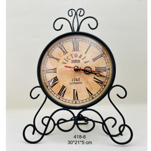Metal Table Clock double 418-6