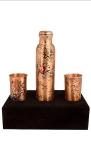 Digital Print copper bottle with 2 glass gift set DC 6